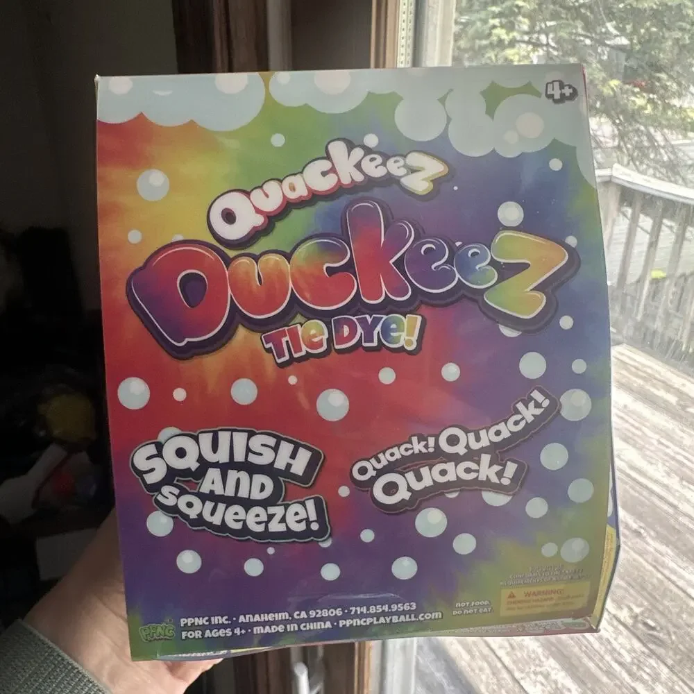 Quackeez Duckeez Tie Dye Squish & Squeeze Tactile Toy, Green 4+